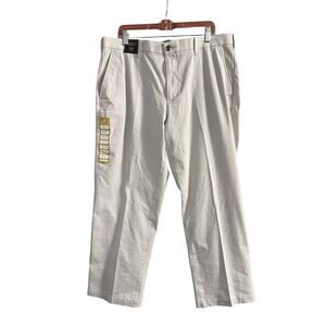 J.M. Haggar Men's Flat Front Luxury Comfort Pants Stone Size 38W 29L 38x29 New